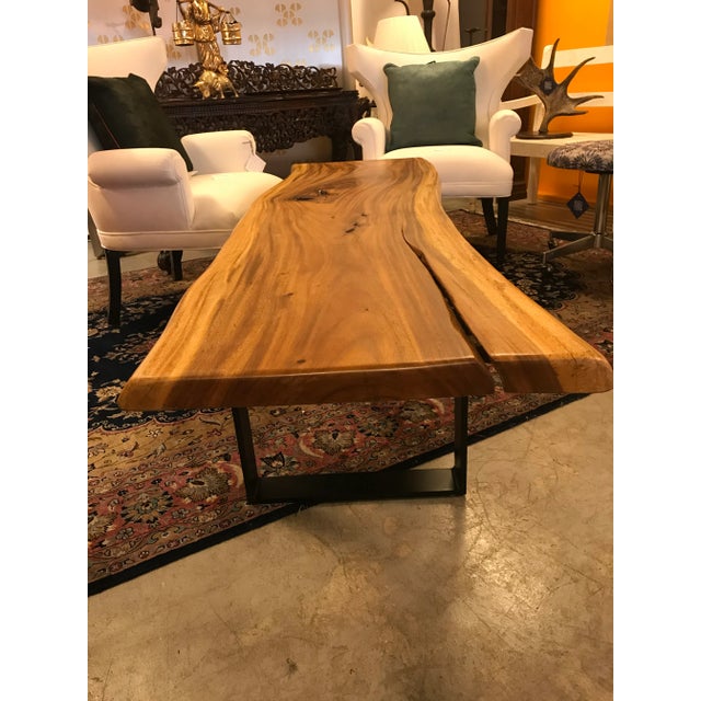 Wood Live - Edge Wood and Iron Bench For Sale - Image 7 of 9