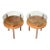 Mid-Century Modern-Style Walnut Wood and Glass "Unison" Side Tables by Design Within Reach For Sale