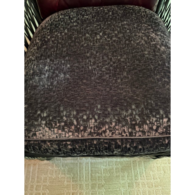 Black Antique Heywood-Wakefield Black Wicker Lounge Chair, Bar-Harbor Style For Sale - Image 8 of 9