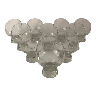 Mid 20th Century Mid-Century Blown Glass Egg Chair Glasses - Set of 10 For Sale