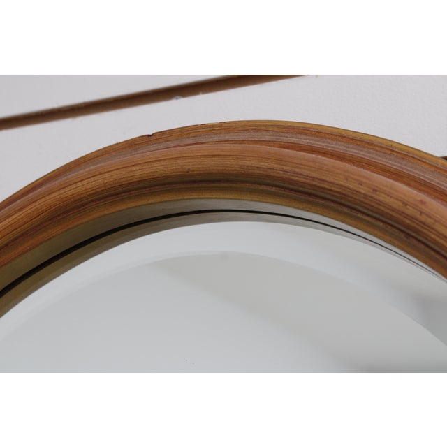 2010s Oval Gold Framed Beveled Glass Wall Mirror For Sale - Image 5 of 11