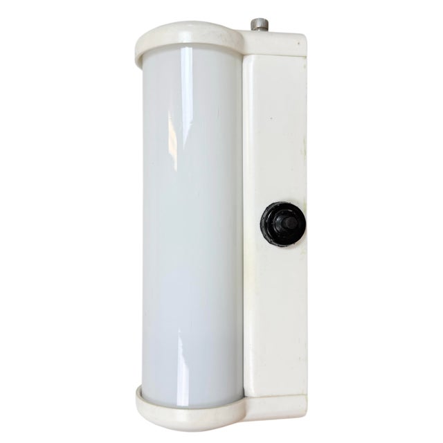 Industrial White Bakelite and Milk Glass Wall Light from Elektrosvit, 1950s For Sale - Image 13 of 13