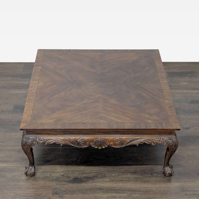Traditional Vintage Drexel Heritage Carved Coffee Table For Sale - Image 3 of 6