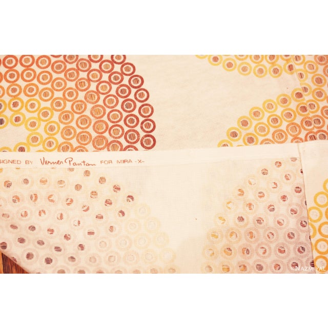 Cream Nazmiyal Collection Vintage Danish Verner Panton "Curve" Curtain Pair For Sale - Image 8 of 9