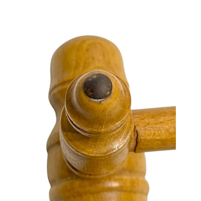 Vintage French Provincial Faux Bamboo Carved Wood Double Towel Rack For Sale - Image 9 of 17