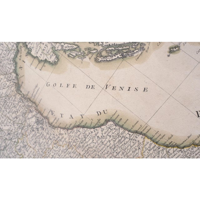 1900 - 1909 Vintage Framed & Matted Colored Map Engraving of Italy For Sale - Image 5 of 7