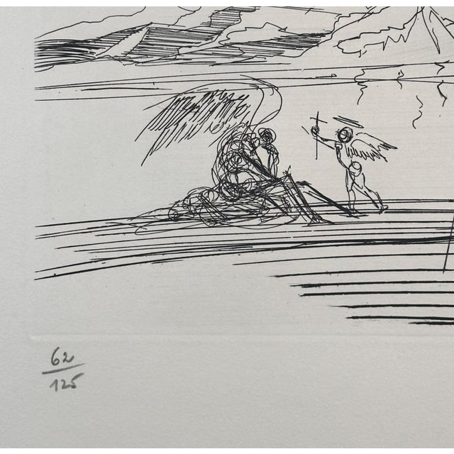 Dali Christ Hand Signed Numbered Etching For Sale - Image 4 of 5