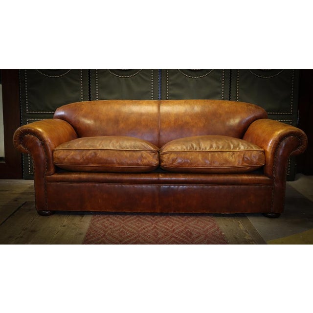 Large George Smith Two-Seater Club Sofa in Leather, 2010s For Sale - Image 17 of 18
