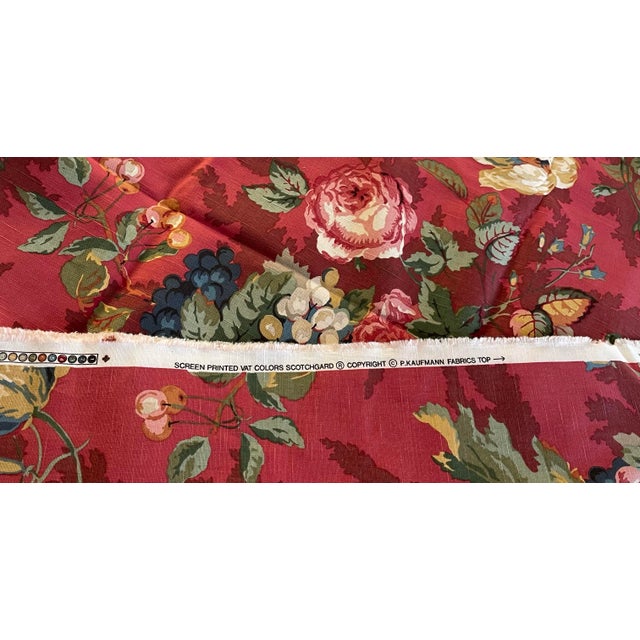 Shabby Chic Queensland Crimson P Kaufmann Cotton Fabric. 6 Yards X 56" For Sale - Image 3 of 5