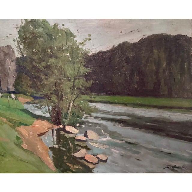 Loire Riverbank, 1930, Oil Painting For Sale - Image 7 of 10