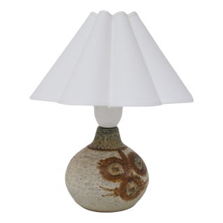 Small Danish Modern Brown Ceramic Table Lamp by Søholm, 1970s For Sale