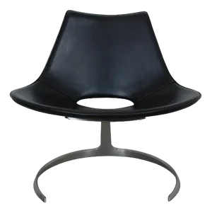 Scimitar Chair in Black Leather No.21 from Fabricius and Kastholm, 1990s