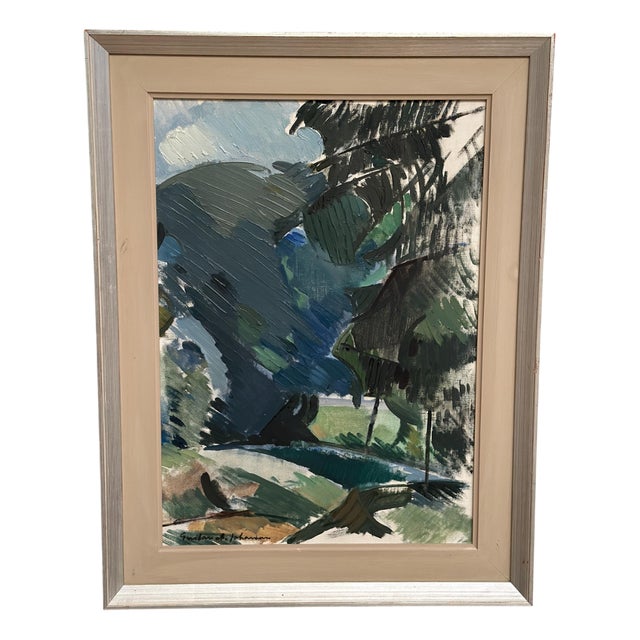 Gustav‑Adolf Johansson, Abstract Forest, 1960s, Oil on Canvas, Framed For Sale