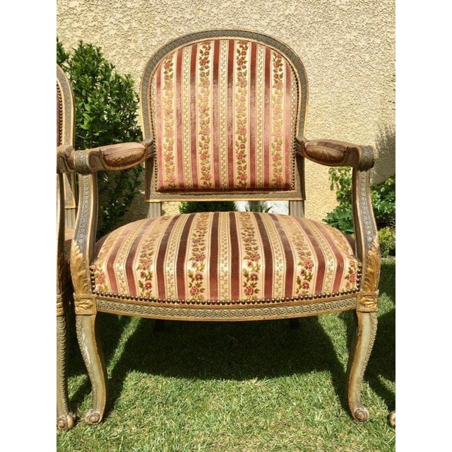 Louis XV Style Armchairs, Set of 4 For Sale - Image 3 of 8