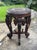 Stunning Antique Anglo-Indian Hand-Carved Elephant Side Table / Stand with Bone Inlay, c. late 19th to early 20th century....