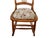 1920s Antique Needlepoint Tapestry Armless Spindle Back Rocking Chair For Sale - Image 4 of 12