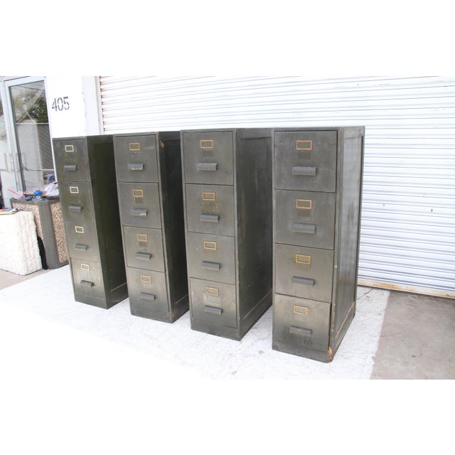 Mid 20th Century Mid 20th Century 4 Drawer Painted Wood File Cabinets For Sale - Image 5 of 6