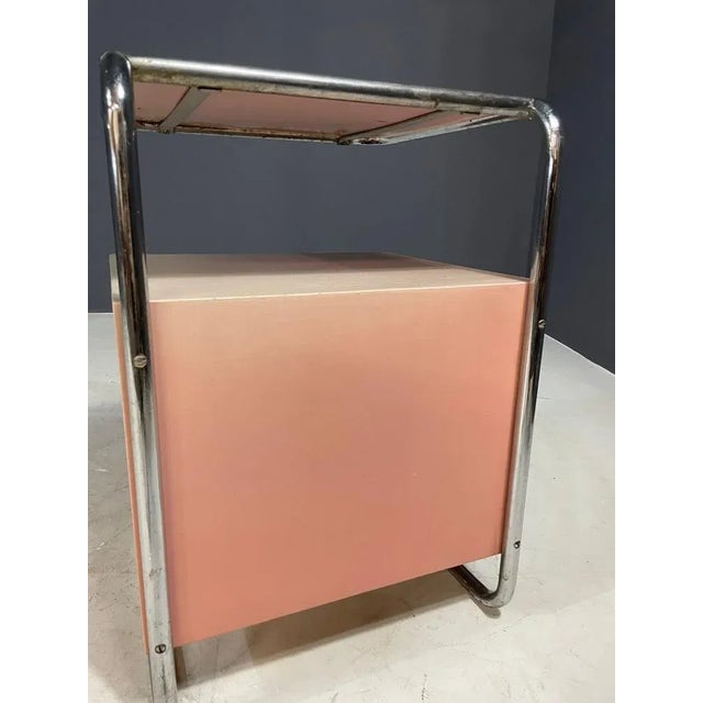 Pink Bauhaus Style Bedside Table by Kovona, 1950s For Sale - Image 8 of 15