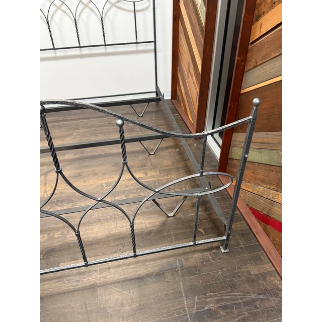 Silver Queen Size Claudio Rayes Iron Bed Frame, Model 24 For Sale - Image 8 of 12
