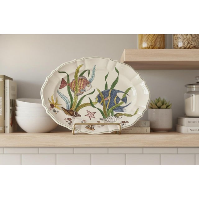 2000 - 2009 Hand-Painted Ceramic Serving Platter For Sale - Image 5 of 5