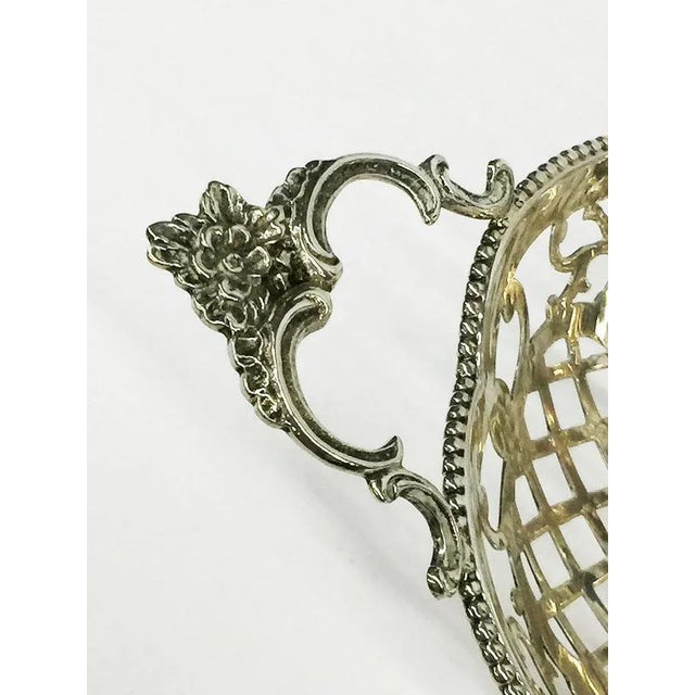 1960s Small Dutch Silver Bonbon Basket by J. Krins, Schoonhoven, 1962 For Sale - Image 5 of 7