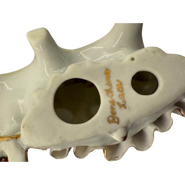 Ivory Early 20th Century Victorian Boy & Girl on Bench Bone China Figurine For Sale - Image 8 of 8