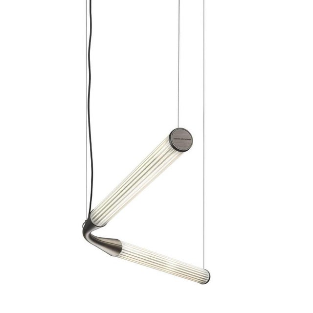 Contemporary Small Ypsilon S-Shaped Glass Suspension Lamp by Lorenza Bozzoli For Sale - Image 3 of 4