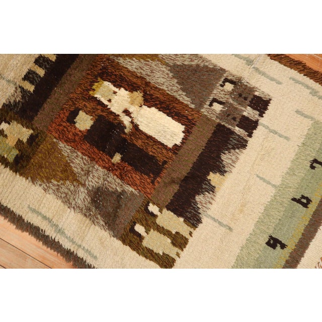 One of a kind Swedish Rya Rug dated 1967