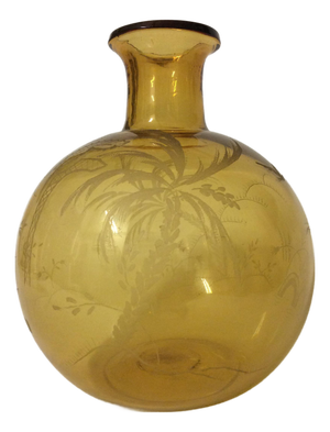 Art Deco Vase in Engraved Glass, 1930s