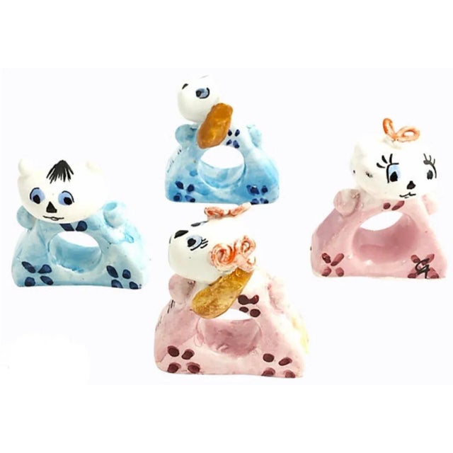 Handmade Cat and Dog Napkin Rings - Set of 10 For Sale - Image 4 of 10