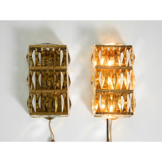Vintage Brass Wall Lamps with Crystal Shades by Bakalowits & Söhne, 1960s, Set of 2 For Sale - Image 6 of 18