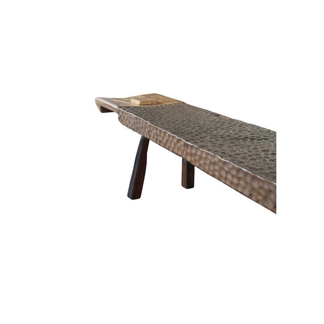 Not Yet Made - Made To Order Sculptural Teak Wood Long Bench Stunning Wood Textures, Modern Organic For Sale - Image 5 of 10