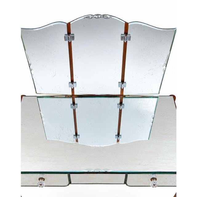 Vintage Art Deco Venetian Glass Dressing Table with Chic Mirror, 1950s For Sale - Image 4 of 6