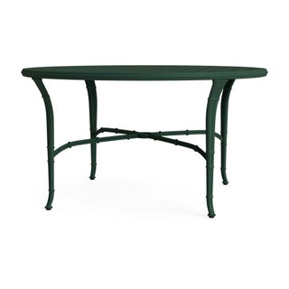 Brown Jordan Calcutta 54" Round Cast Top Dining Umbrella Table in Forest Green For Sale