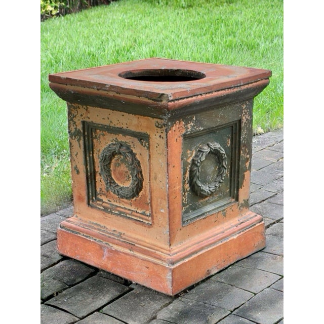 Rustic European 19th Century Continental Artisan Crafted Terracotta Garden Plinth, Urn Pedestal For Sale - Image 3 of 15