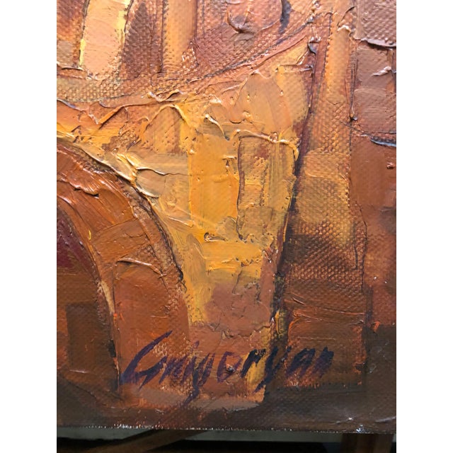 Impressionist Marina GrigoryanOld City Jerusalem Landscape Russian Israeli Judaica Oil Painting For Sale - Image 3 of 4