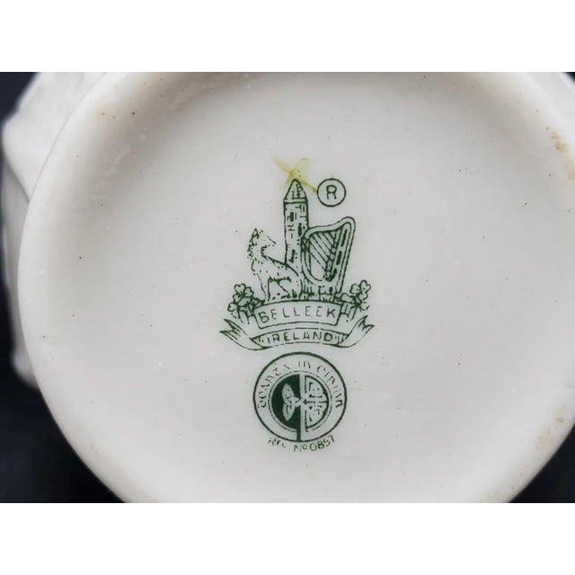 Vintage Belleek Shamrock 8 Panel Vase With Handles 6" - 1955 - 1965 - Ireland For Sale - Image 14 of 14