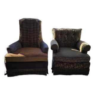 One-of-a-Kind Mid-Century Swivel Chairs | Custom Upholstered | Rocker + Swivel For Sale