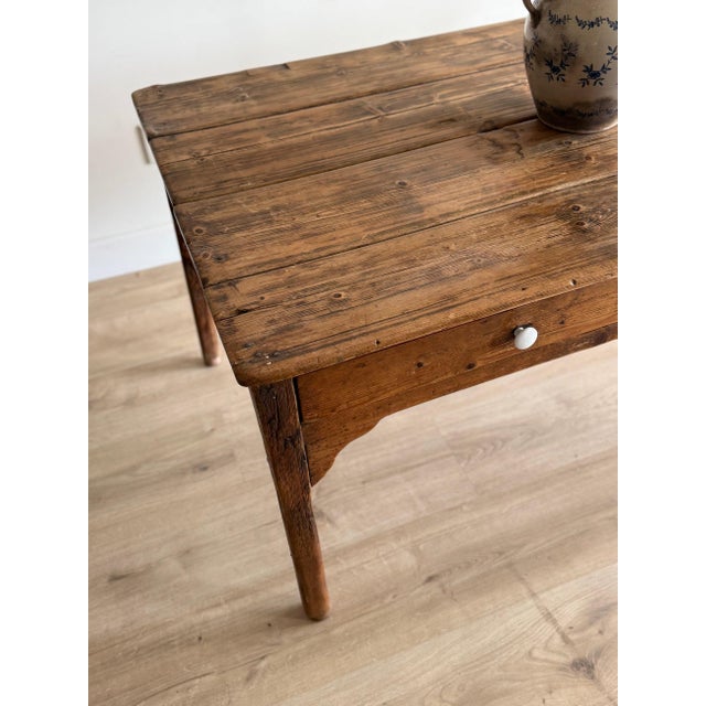 19th Century English Victorian Pine Farm Table For Sale - Image 9 of 9