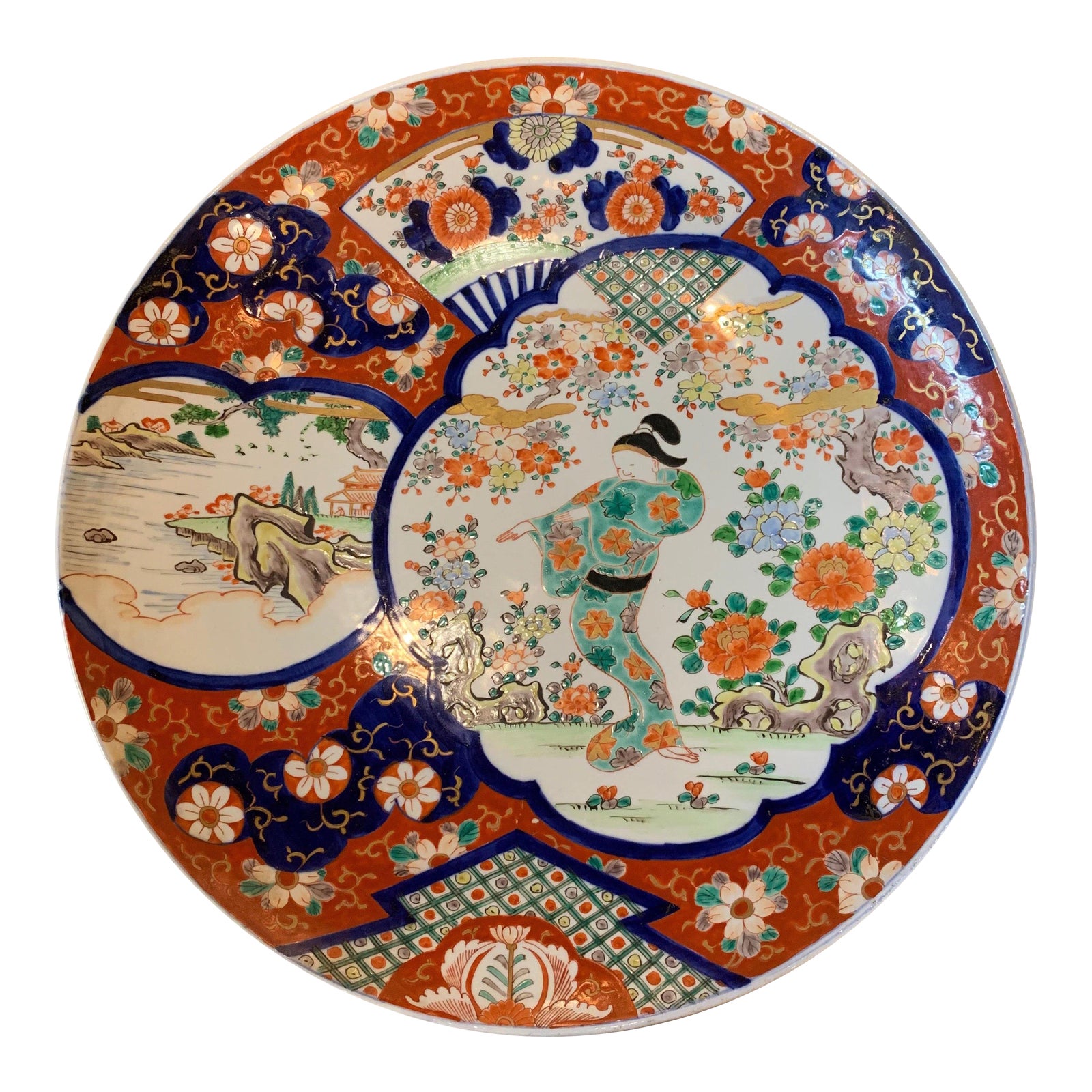 Antique Japanese Imari Porcelain Charger Chairish