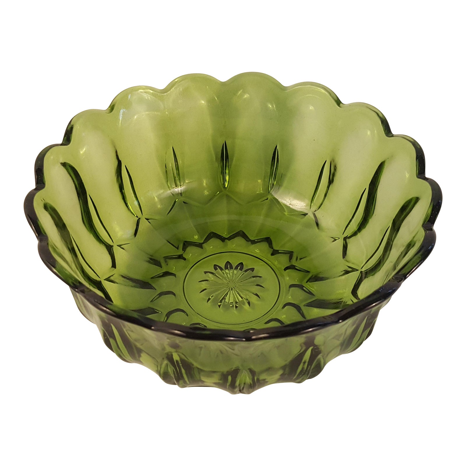 Anchor Hocking Glass Fairfield Avocado Salad Bowl Chairish