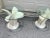 vintage side tables with glass top with flowers style and plastic resin bass wood