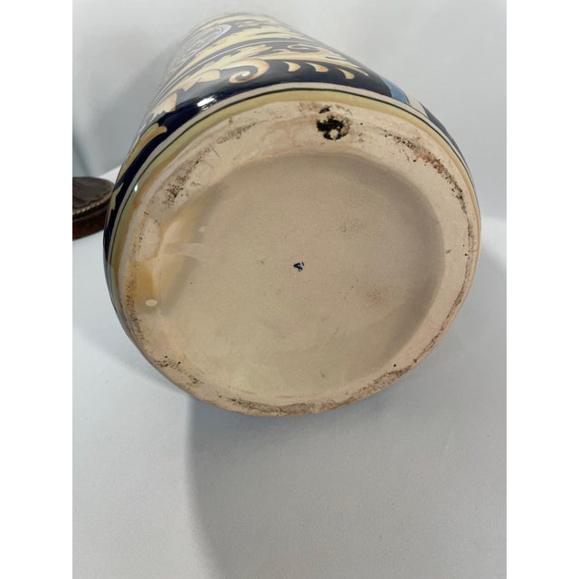 Vintage Mid 20th Century Italian Majolica Ceramic Umbrella Stick Stand For Sale - Image 12 of 14