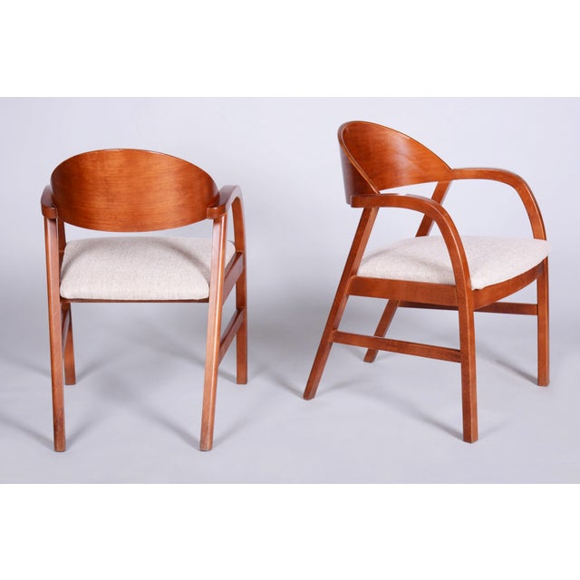 Mid-Century Czech Cherrywood Armchairs, 1970s, Set of 2 For Sale - Image 18 of 18