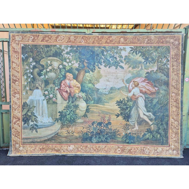 Unknown, Imitating a Tapestry, 1800s, Oil on Canvas For Sale - Image 12 of 12