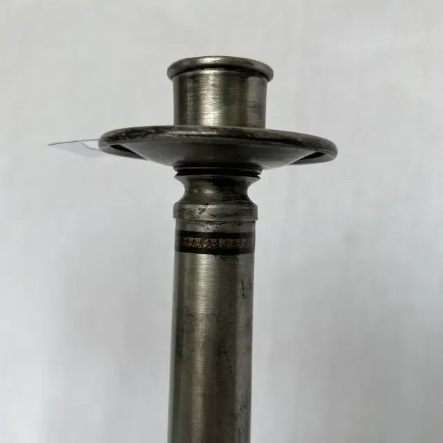 Pewter Candle Holder Set - Elegant Trio for Timeless Candlelight Ambiance Created in Italy. Made in the 1990s.