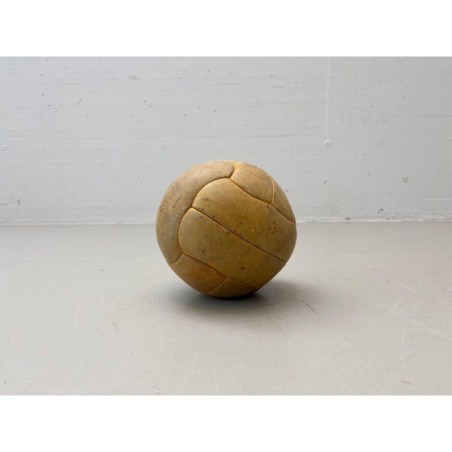 Vintage Leather Medicine Ball, 1940s For Sale - Image 9 of 11