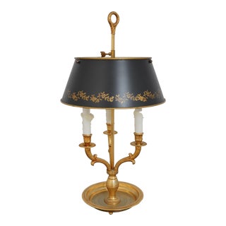 1990s French Style Brass Bouillotte Table Lamp For Sale