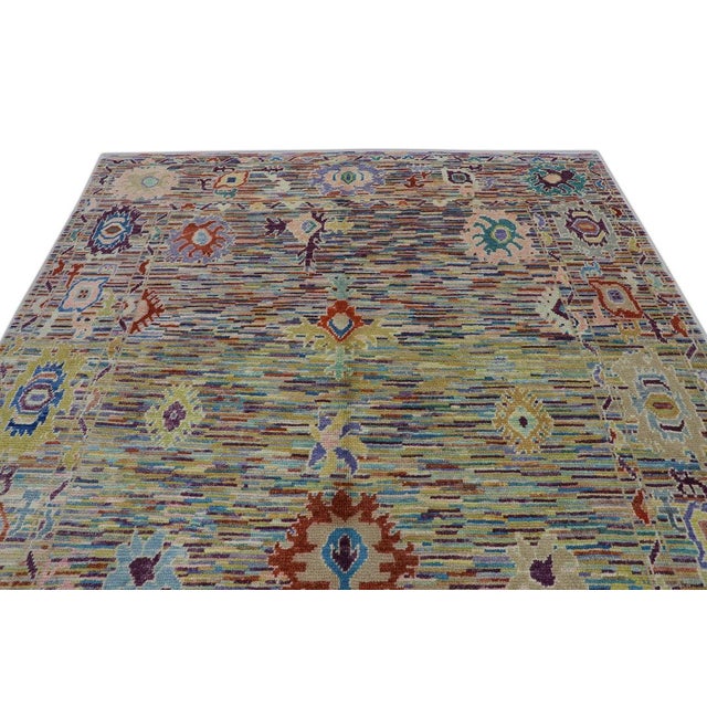 Textile Oriental Hand Knotted Rug Turkish Oushak 8' x 10'1" For Sale - Image 7 of 9