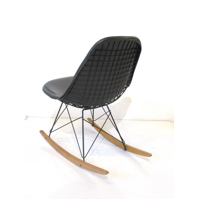 Early Eames Upholstered Wire Rocking Chair for Herman Miller For Sale - Image 10 of 13